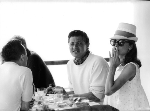 rareaudreyhepburn: A pregnant Audrey Hepburn on vacation with friends at the Hôtel du Cap-Eden