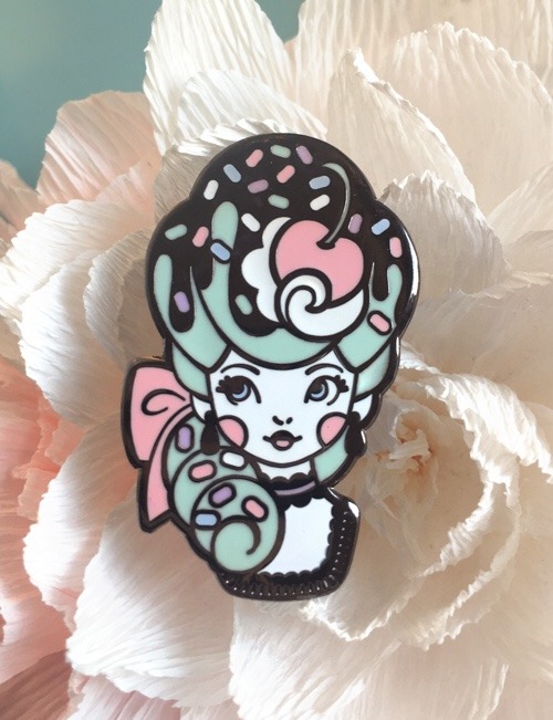 Let them eat ice cream… A new enamel pin to debut at Fanime! Find me at table #1102 in the ar