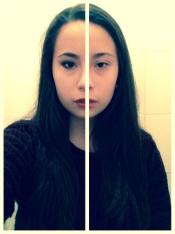 confessionsofaslightdramaqueen:  Did a little experiment.  Makeup(left)vs. No makeup (right)  Both ways = beautiful!