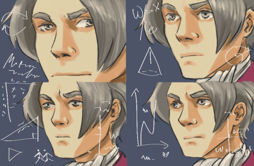 Edgeworth trying to figure out if Wright is in love with him. 