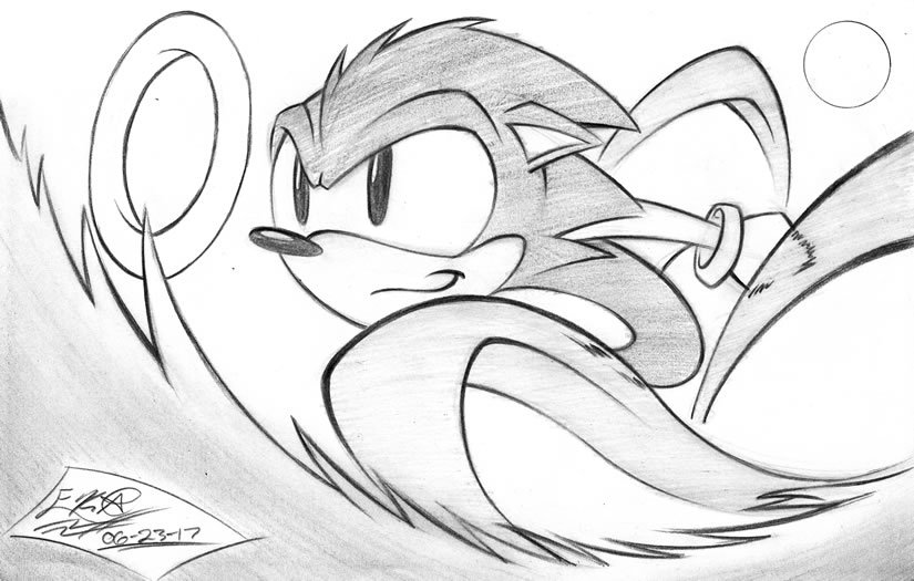 Sonic the Hedgehog [06.23.2017]
- — - — ~ — - — -
Process:
- 4H and HB Pencil on Sketchbook paper.