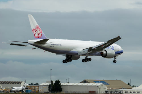China Airlines 777 freighter arriving at ChristchurchType: Boeing 777FRegistration: B-18771Location: