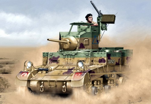 1942 M3 Stuart - box art Airfix  M3 Stuart-Honey (British Version)British light tank M3, Stuart. T. 