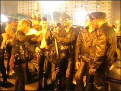 I miss those Leather days so much u.u Leather visibility on 2013 Pride Parade with Buenos Aires Leather Club. Master Matias in Boots is holding the Leather flag and I&rsquo;m by His side (Ph: Rrose Mirushkx Sélavy)