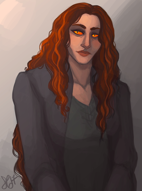 @ohmyarda‘s gorgeous Breton vampire Angeles for our art trade! She’s an introverted alch