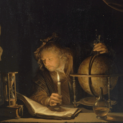 alrauna:   											“Astronomer by Candlelight” Gerrit Dou (Dutch, 1613 - 1675) Oil on panel, 32 × 21.2 cm (12 5/8 × 8 3/8 in.) 