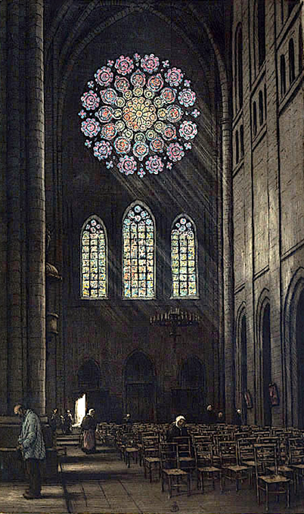 INSIDE THE CATHEDRAL OF CHARTRES. 1926. Tavik Frantisek Simon  (1877 - 1942) 