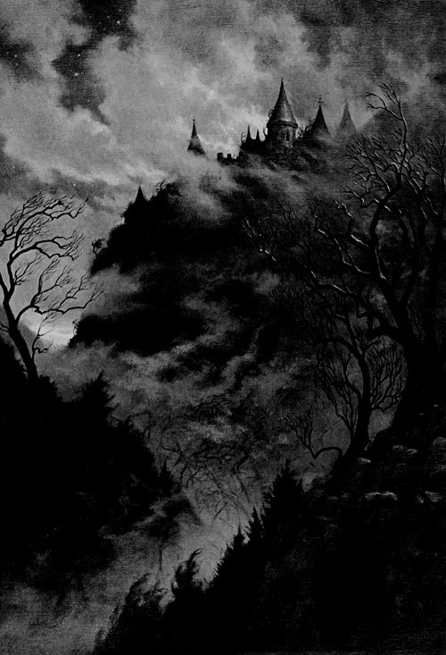 Dark forest, glow of the lake, an eternal dance of death