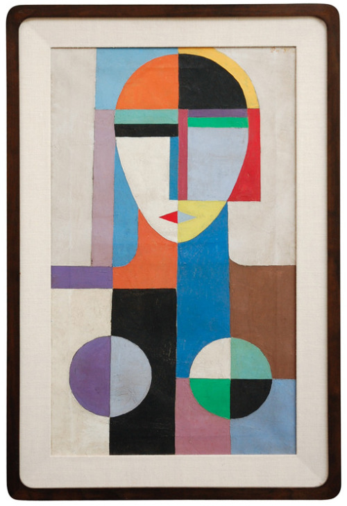 ein-bleistift-und-radiergummi:Russian Constructivism, Artist Unknown, Portrait of a Woman, ca.1