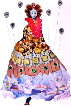 iamvickle:  New Dress. Collage on paper.