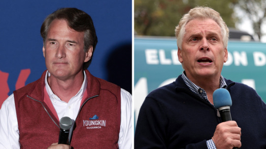 Republican gubernatorial candidate Glenn Youngkin and former Virginia Gov. Terry McAuliffe.
