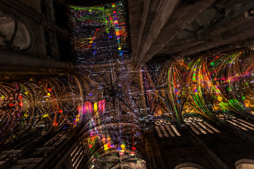 thedesigndome: Constellation of Lasers Project On The Ceiling Of An Ancient Church Paris-based insta