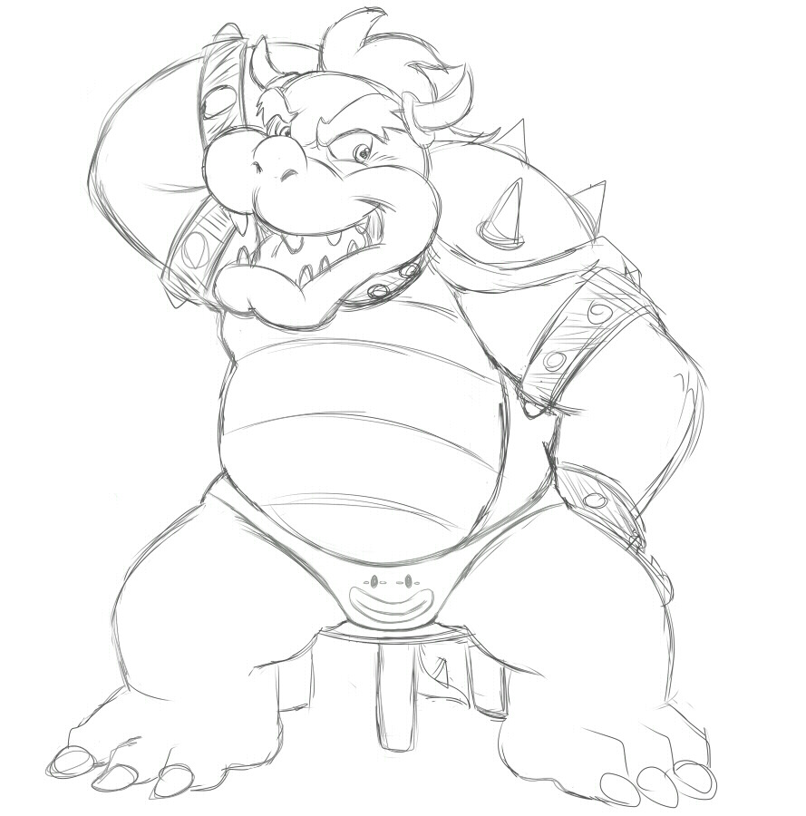 A variety  of alternate Bowser sketches based on a version I posted earlier; a quick