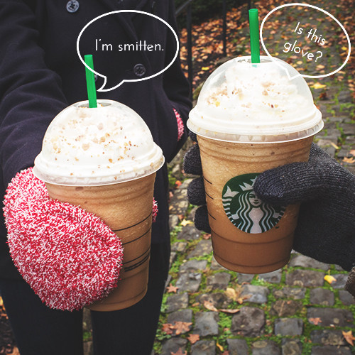 frappuccino:  SO punny. Buy any holiday Frappuccino, get one free for a friend! 11/12-11/16