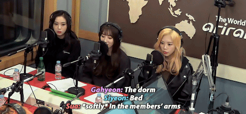 7nsomnia:go big said sua or go home said gahyeon and siyeon © [translation}