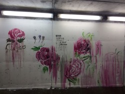 This was in a tunnel on campus, but the rain