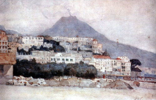 Naples. Vesuvius., 1884, Vasily SurikovMedium: watercolor,paper