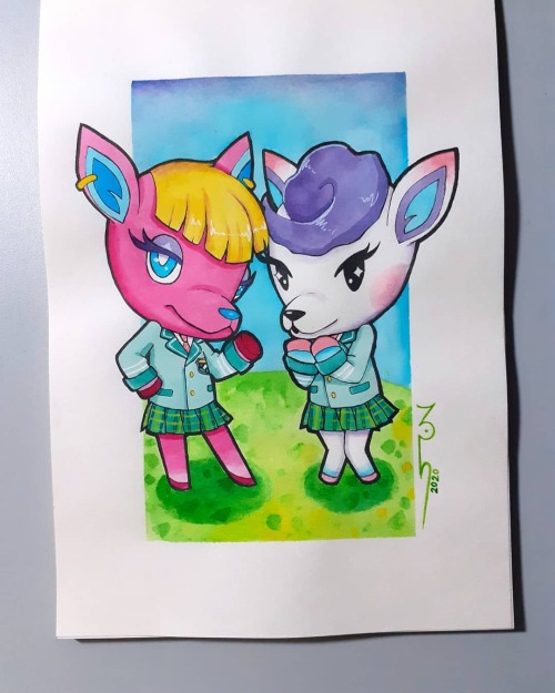 Jessica and Natalie!! Just a speed Illustration for the hype!! #AlbertoAles #aresugoi #animalcrossin