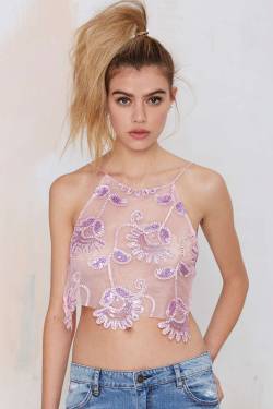 nobrarevolution:  Dyspnea Fluffart Mesh Crop Top @NastyGal