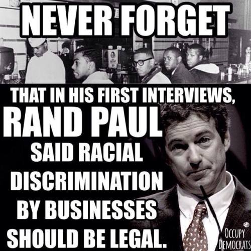 democratsinthesouth:Rand Paul has been attempting to reach out to minorities, but his earlier statem