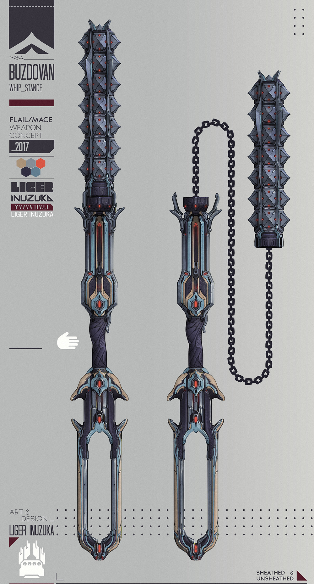 the-liger-art:  Warframe: Buzdovan - Tenno Flail Weapon Design  by Liger Inuzuka