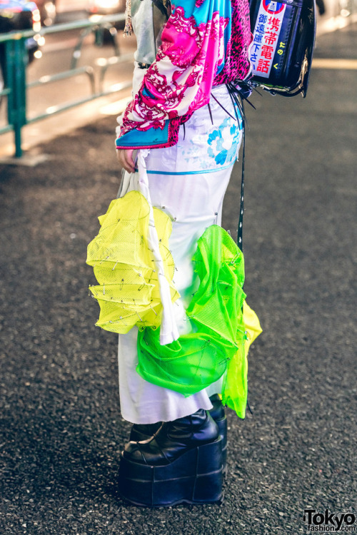 18-year-old Japanese student Sakuran on the street in Harajuku wearing avantgarde mostly homemade an