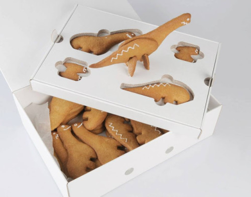 Neat packaging design by Mat Bogust of THINK Packaging for some adorable gingersaur cookies baked by