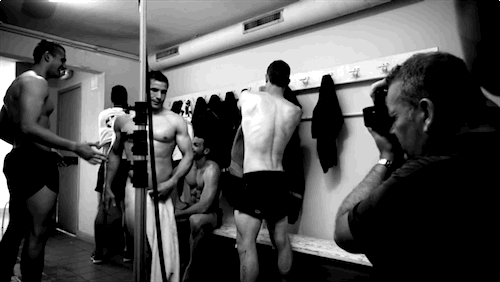 theboozehound:  12 GIFs That Keep on Giving from the Très Sexy French Firemen Calendar 