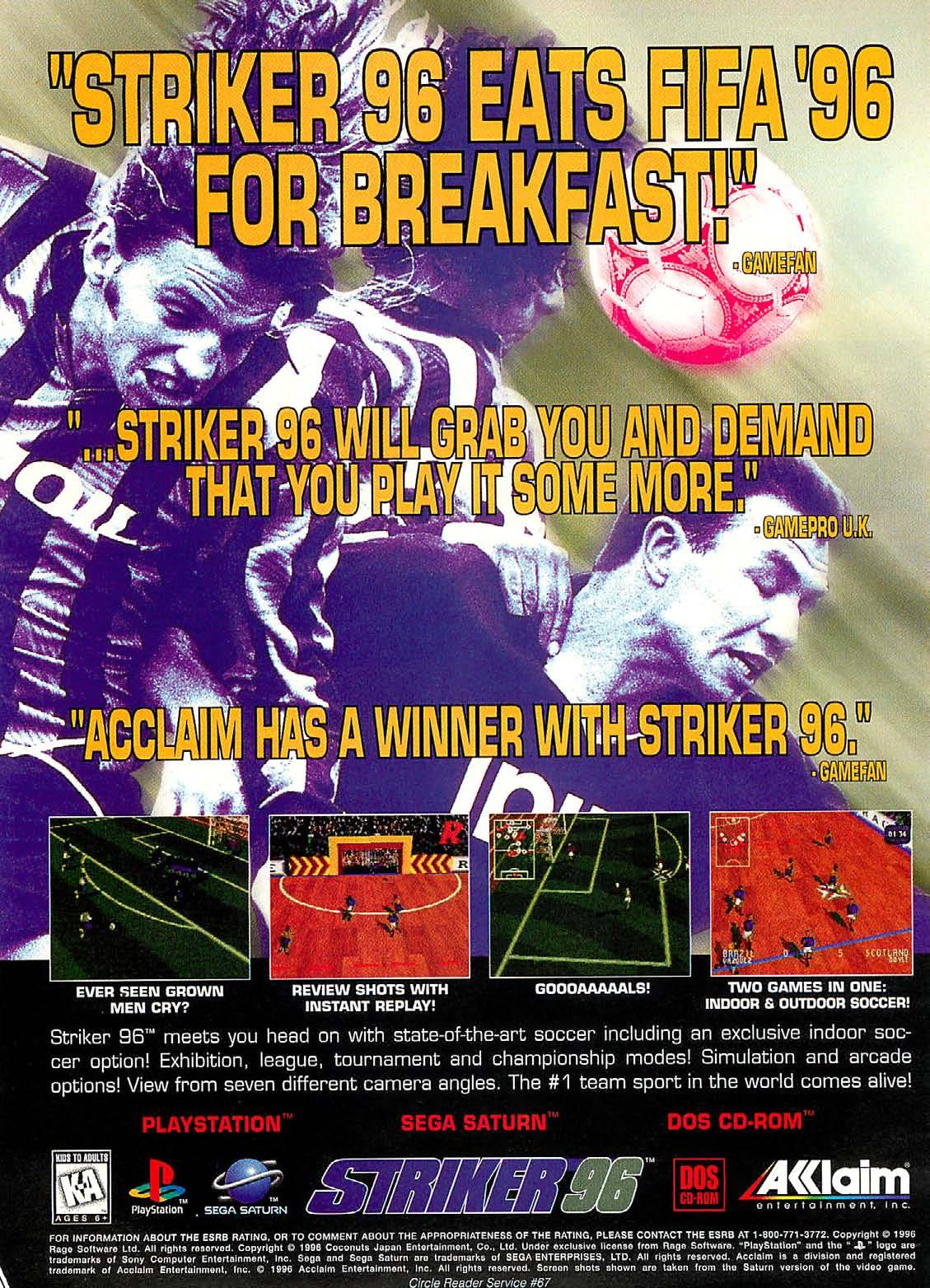 “Striker 96”
• Computer Gaming World, September 1996 (#146)
• Uploaded by CGW Museum