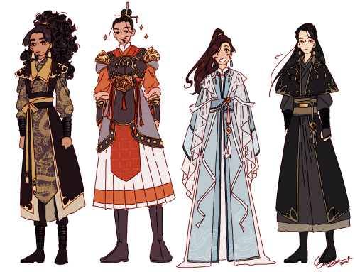 TGCF characters as I was imagining them while reading:  In order, left to right: Xie Lian, Hua Cheng