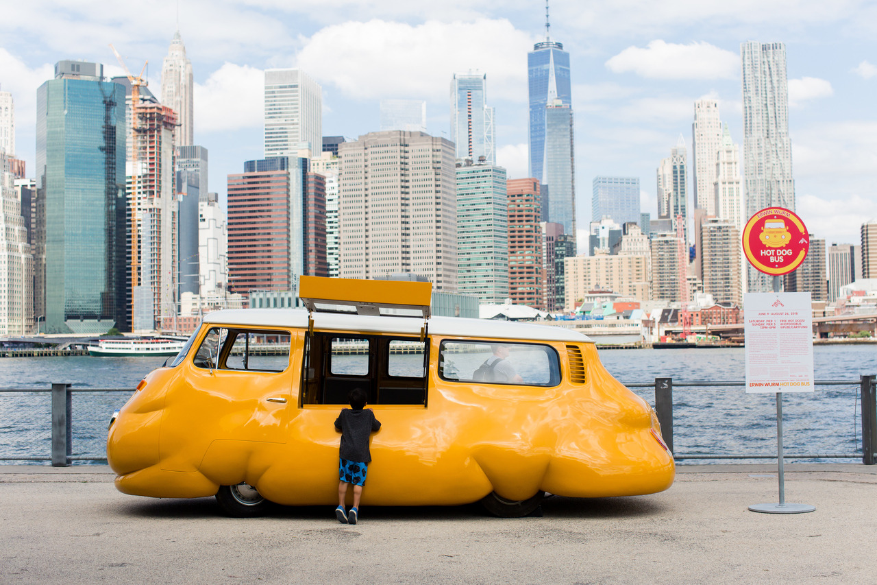Hot Dog Bus is here! Erwin Wurm's shapely