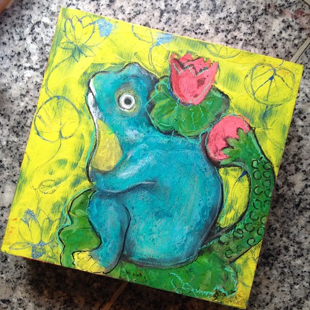 Little frog jug painting #birthdaypresent #75 #bestmotherinlaw