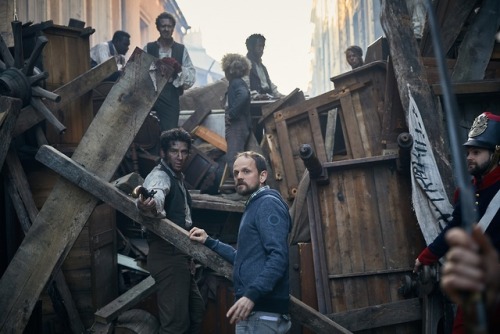 Director Tom Shankland on the set of Les Misérables. (x)