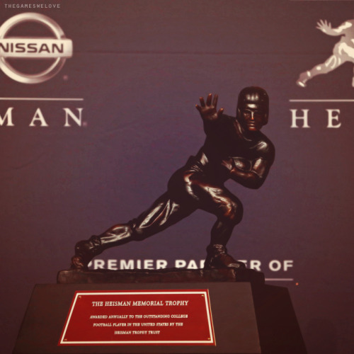 thegameswelove:  The Heisman Trophy- Given annually to the most OUTSTANDING college football player in the United States by the Heisman Trophy Trusts. 