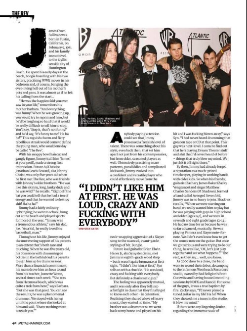 Metal Hammer UK, Dec. 2019 issue &ndash; Avenged Sevenfold&rsquo;s Jimmy Sullivan.