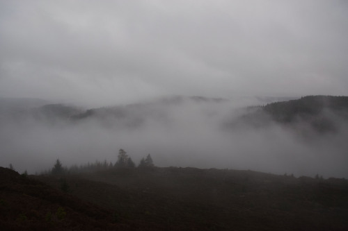 Clouds dancing around Creag an Uamhaidh, Perthshire, ScotlandWe were up at the top for no more that 