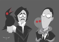 miskatonicaquarium:  Poe and Lovecraft by elchavoman  