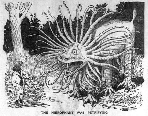 The Hierophant Was Petrifying - Illustration: Walt McDougall, The Salt Lake Herald, February 22, 190