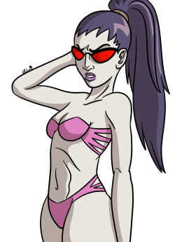 Widowmaker’s beach bod. Ignore the fact