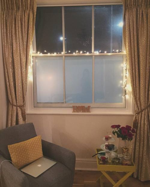 Put up some lights and now my home is so much more cosy. See my shadow? #lights #festive #christmasl