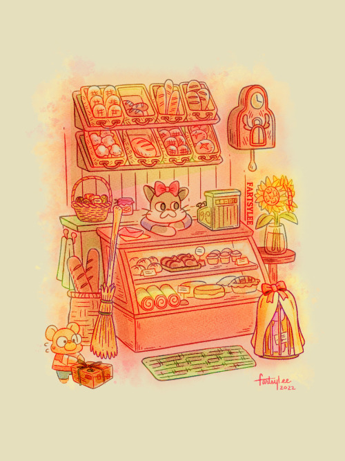 ✤ Shopkeeper Series (2/??)✤
Location: Gütiokipänjä Bakery
Osono is out and about with her new baby
and business feels slow during that golden hour…