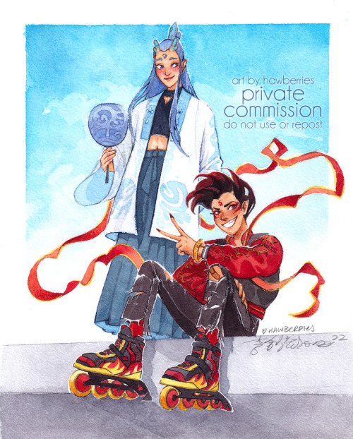 a recent Fashion Oubing commission for Leigh! I&rsquo;ve missed drawing these boys so much&helli