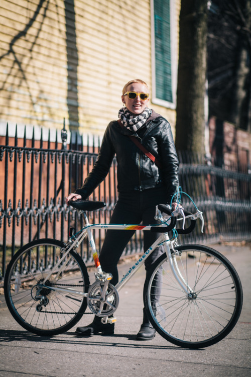 preferredmode: Meagan rides a Peugeot C46 10-speed bicyclephotographed at Vanderbilt Ave. and Lafaye
