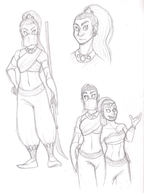 spoofen:  Even though I’ve played very few LoZ games, I’m super interested in the Gerudo people so I ended up designing some characters. I suck with names so they’re nameless   [commission info] 