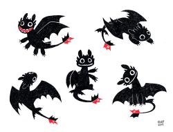 sketchinthoughts:  Toothless ink doodles.
