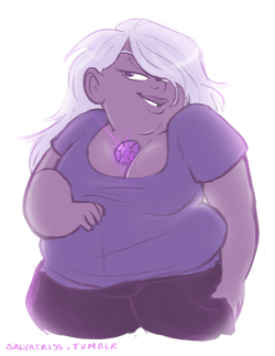 salvatriss:  I meant to draw one of my OC’s but this particular OC looks really similar to Amethyst, so I drew Amethyst instead. 