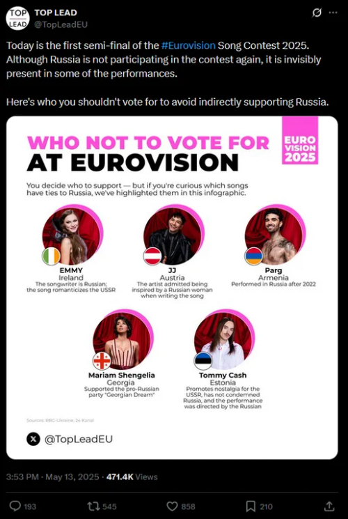 This Shit Is Extra Disgusting Considering That Famously Very Extremely European Nation Israel Is Participating