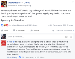 donut-give-a-fuck-about-abs:For the non Australian’s out there, Coles is a supermarket chain and this is bloody hilarious.