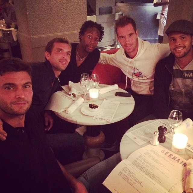 davidgoffins:  France Davis Cup Team having dinner all together ☺   Look at this
