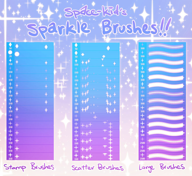 heyspacekid:  I present to you, my very own sparkle brush pack, free to download